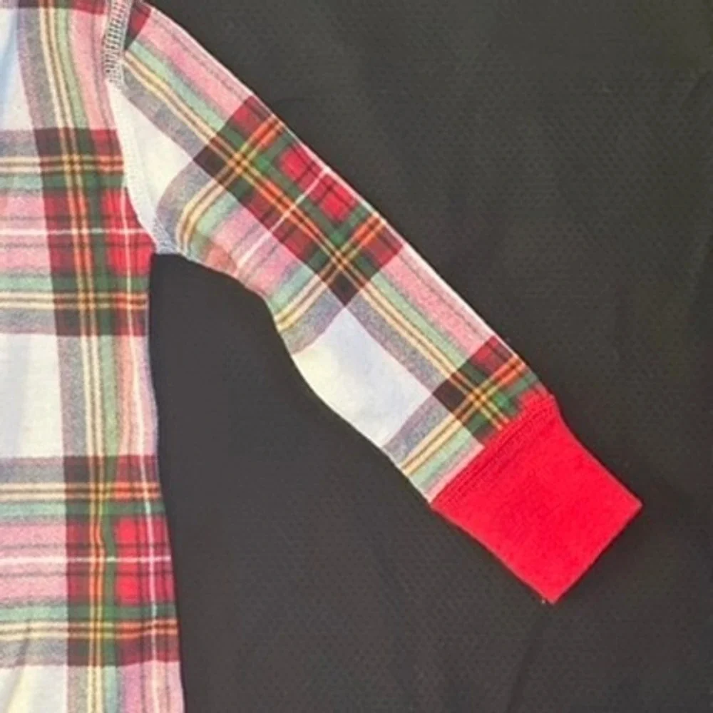 Hanna Andersson Holiday Plaid Full Zip One Piece Christmas Pajamas 70 6-12 month